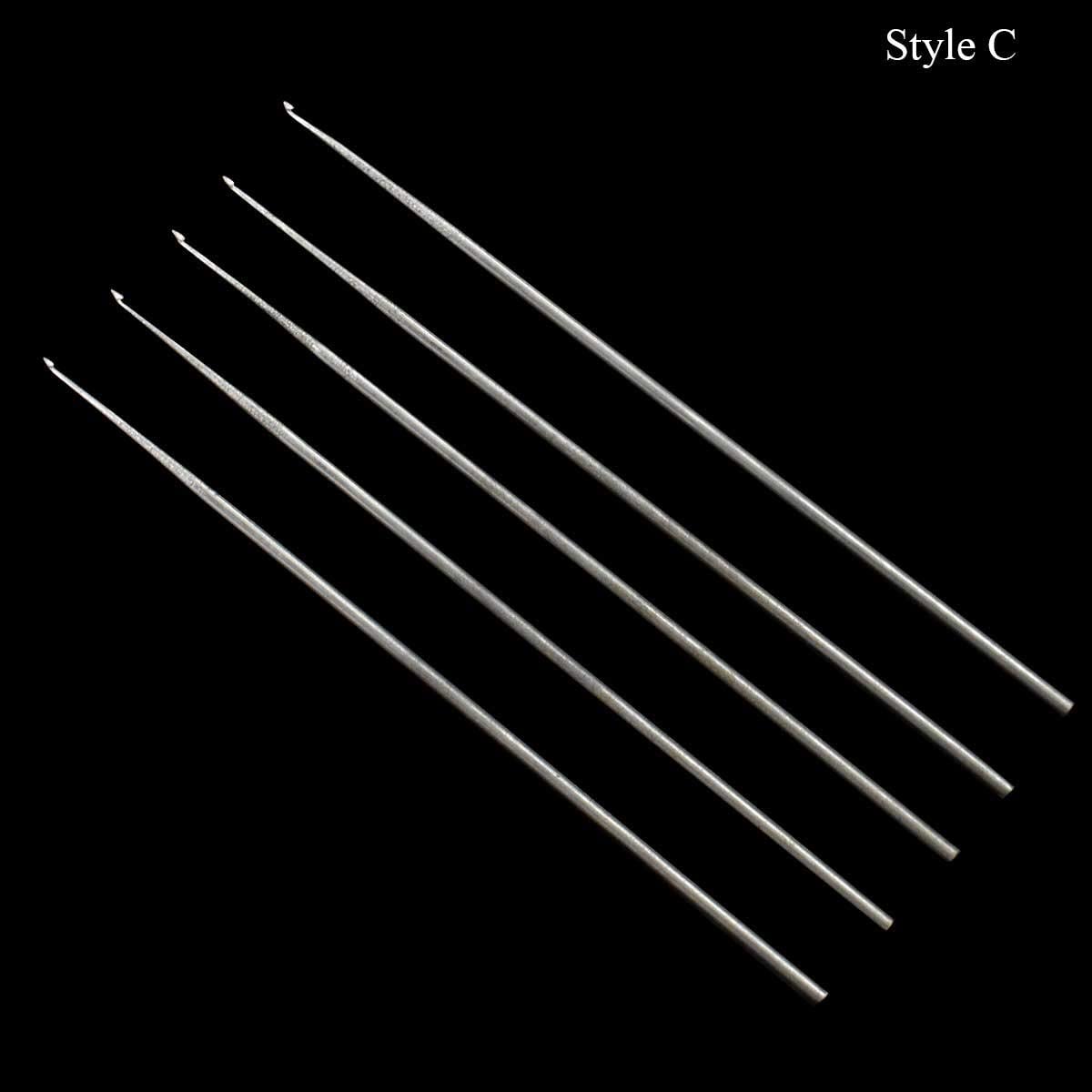Embroiderymaterial Aari Embroidery Needles Set for Silk Thread, Zari Thread, Knitting Thread, Maggam Work & Hand Embroidery | Pack of 15 Needles – Includes Style A, B & C Hooks for Single, Double & 3