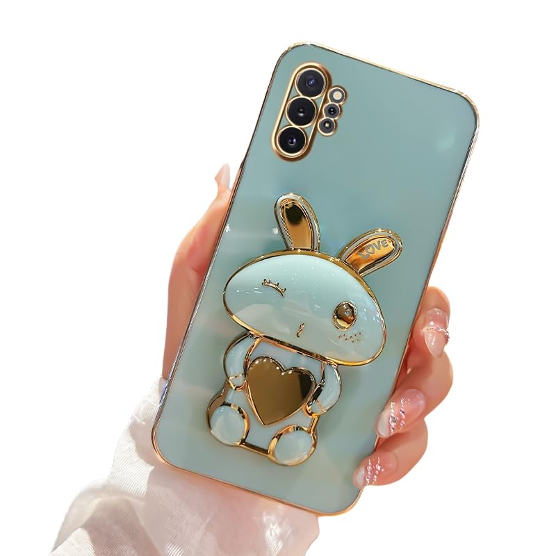 Phone Case for Samsung Galaxy Note 10 Plus Cover Soft TPU Electroplated Shockproof Case for Samsung Note 10 Plus with Cute Bunny Holder Kickstand Cover Compatible with Galaxy Note 10 Plus Shell (4)