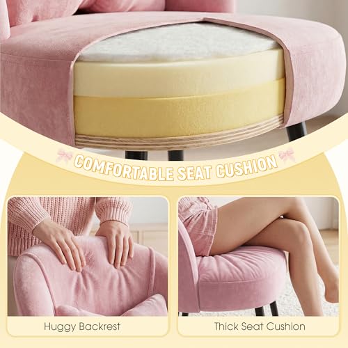 Sillón Plegable Terciopelo Rosa Claro miniatura 4