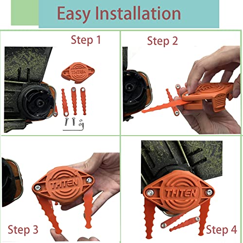 Thten Wa0010 Wa0004 Trimmer Blades Head Compatible With Worx Wg180,Wg175,Wg180,Wg170,Wg166,Wg165,Wg163,Wg157,Wg156,Wg155,Wg154,Wg153,Wg152,Wg151.5,Wg151,Wg150 Weed Eater String 18 Pack #TOP4
