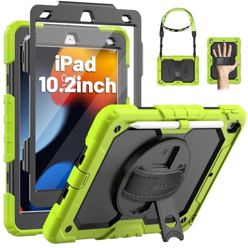 Coque pour iPad 7ème génération anti-casse verte SEYMAC avec porte-crayon