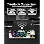COSTOM WK87 75% TKL Wireless Mechanical Gaming Keyboard, 2.4Ghz/Bluetooth/USB-C Gasket Hot Swappable RGB Backlits Custom Keyboard with 5000mAh Battery, Pre-lubed POM Linear Switches (Black) - Image 3