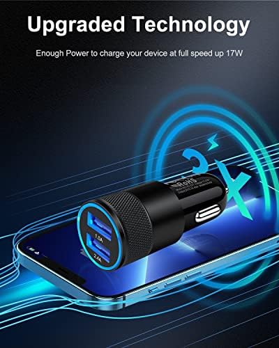 Car Charger [2Pack/3.4a] Fast Charge Dual Port USB Cargador Lighter Adapter - 2