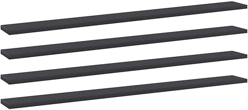 Miniatura 703 de Juego de 4 tableros de estantería, paneles de repuesto, unidades de almacenamiento, estantes de exhibición organizadores, gris hormigón, 31.5 x 11.8