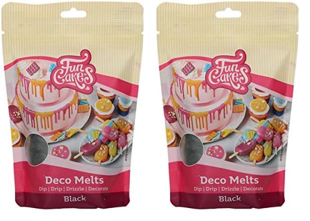 FunCakes Deco Melts Negro - AZO Free 250 g (Paquete de 2)