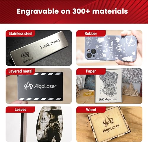 Image of AlgoLaser 10W Laser Engraver Machine - Laser Engraver /Cutter with 3.5 inch Smart Touchscreen & AlgoOS System, 12000mm /min Speed, 0.05mm Laser Spot, Laser Engraving for Metal, Wood, Glass & Leather