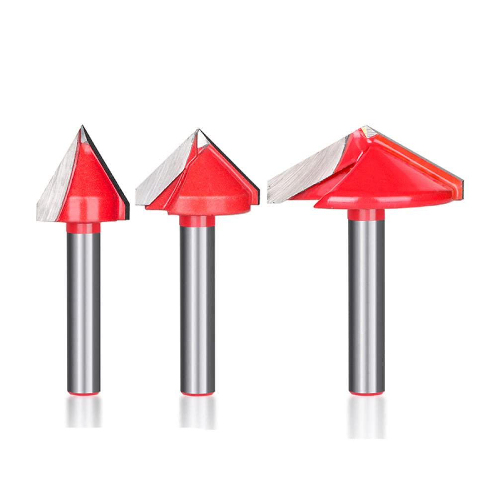 1pc V Shape Router Bit 6mm Shank 3D Engraving Bit Tungsten Carbide V Shape Milling Cutter 60-150 Degrees Woodworking Router Bit-1pc 6x32x60D