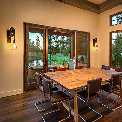 Retro Wall Light Fixtures, 2Pack Antique Bronze Vintage Wall Lighting Hardwired Industrial Lantern Retro Lamp Metal Wall Sconce For Bedside Bedroom Home Dining Room #TOP6