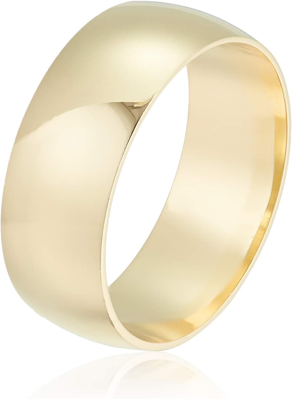 DECADENCE 10K or 14K Yellow & White Gold 6mm Polished Plain Wedding Band, Size