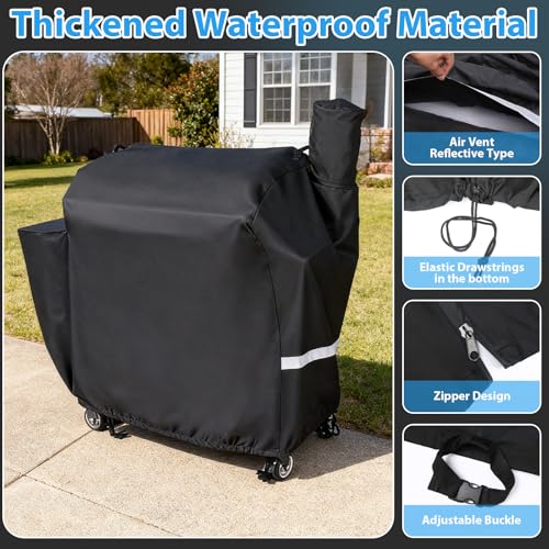 Image of Utheer Grill Cover for Recteq RT-1250 RT-700 RT-680, 600D Waterproof
