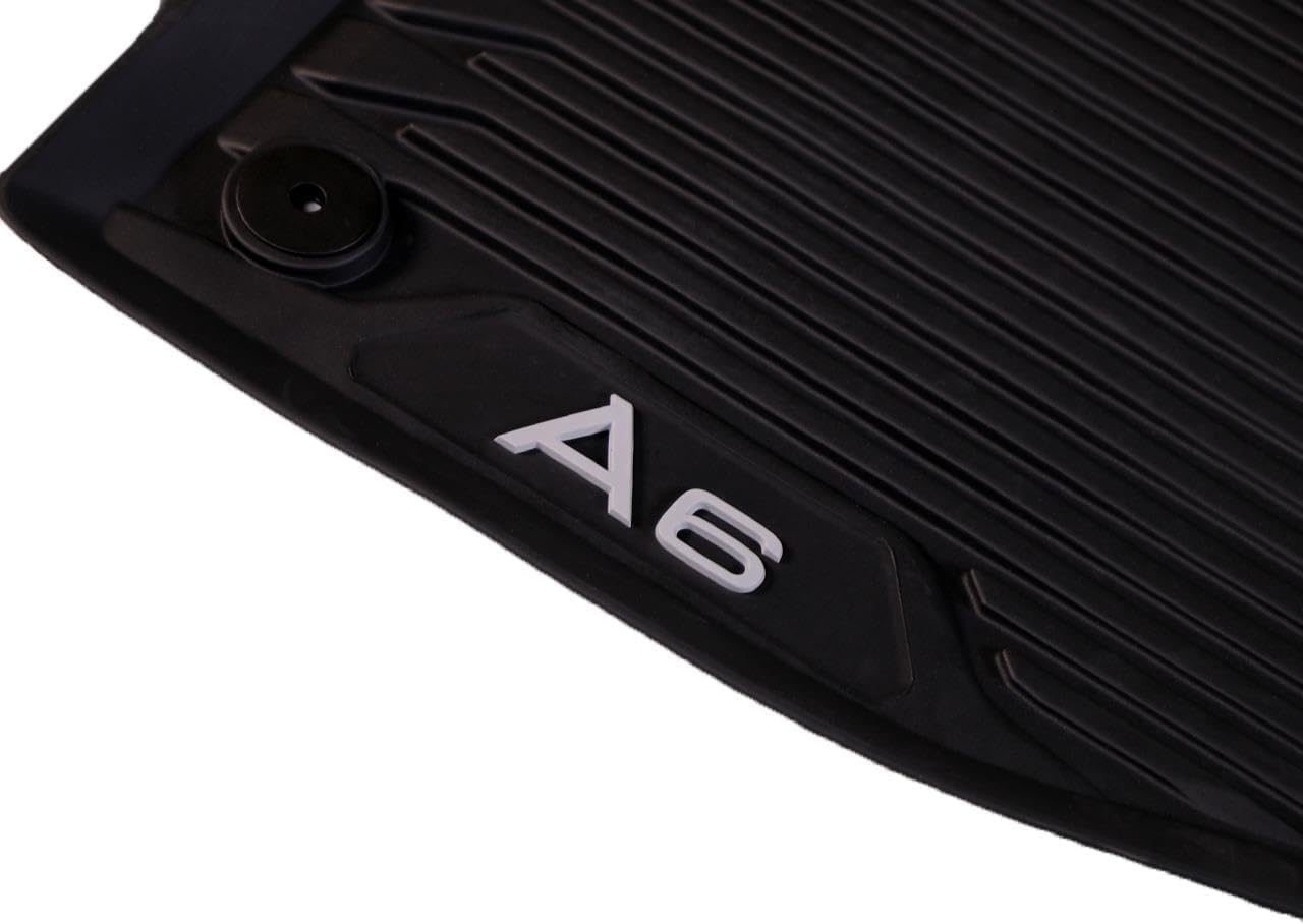 Audi All-Weather Floor Mats for A6, A6 allroad, RS6, Black Rubber, Custom Fit, 2 Front Mats