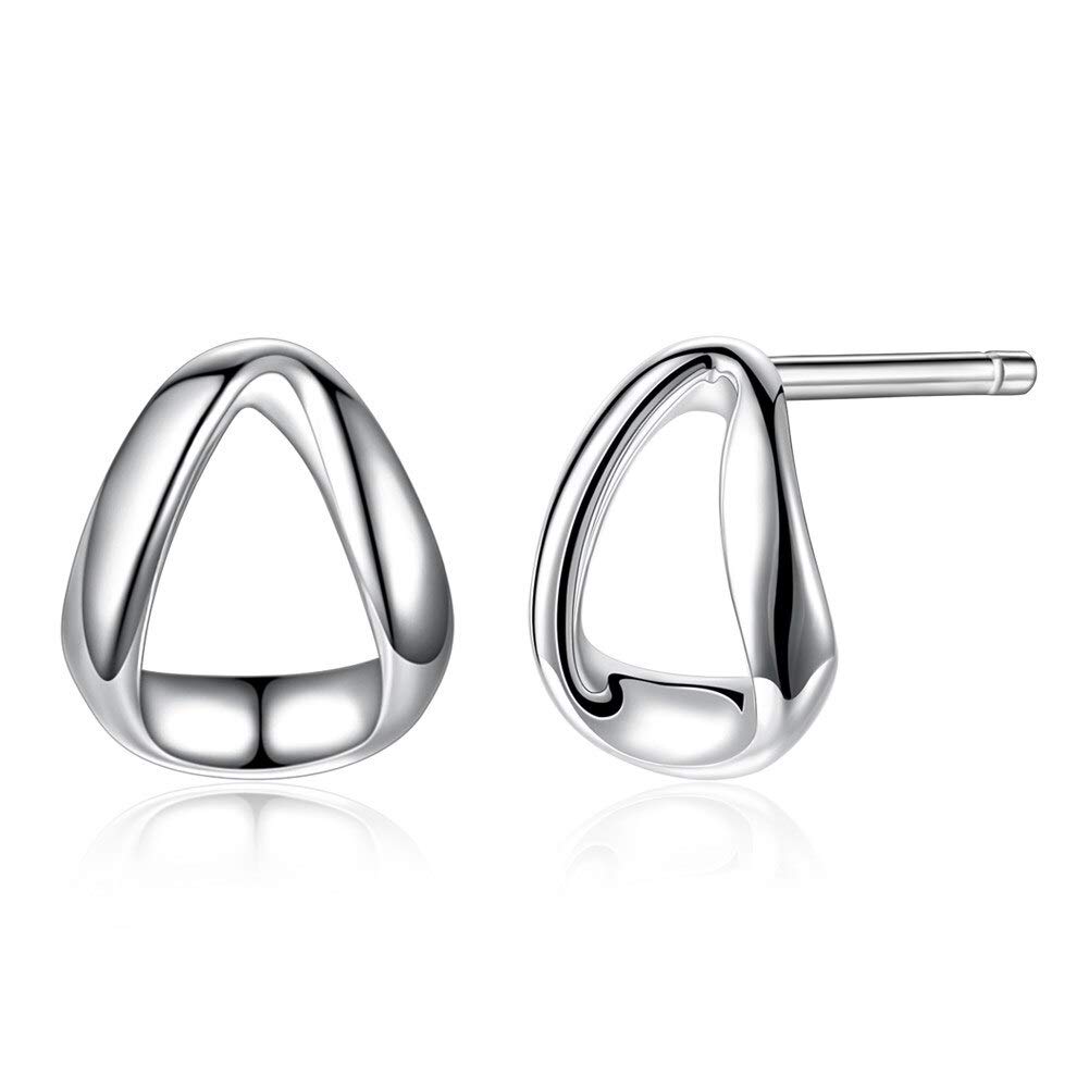 Boucles d'oreilles triangle argent 925 sterling pendantes creuses