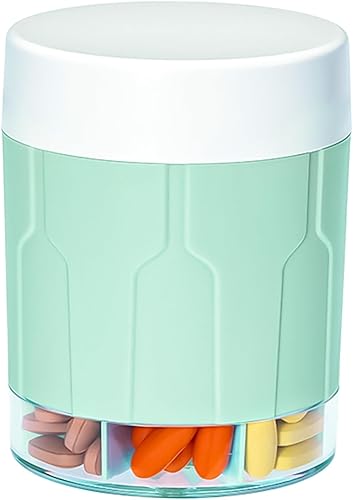 Organizador semanal de pastillas de viaje, organizador diario de pastilleros con 7 compartimentos grandes, pastillero fácil de cargar, dispensador