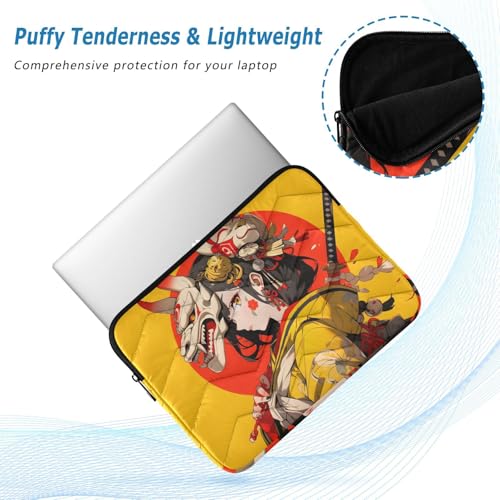 Funda para portátil estilo Samurai Anime Amarillo compatible 15 pulg miniatura 4