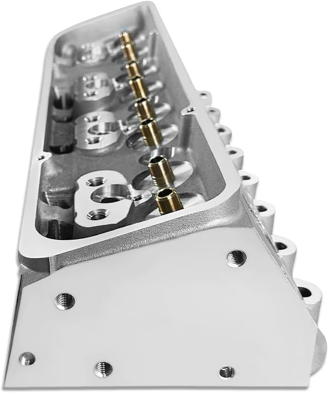 Angle Spark Plug Aluminum Cylinder Head 205cc Intake 64cc Chamber Fits Chevy Small Block 283 302 305 327 350 383 400 V8 up to 1986 One Pair