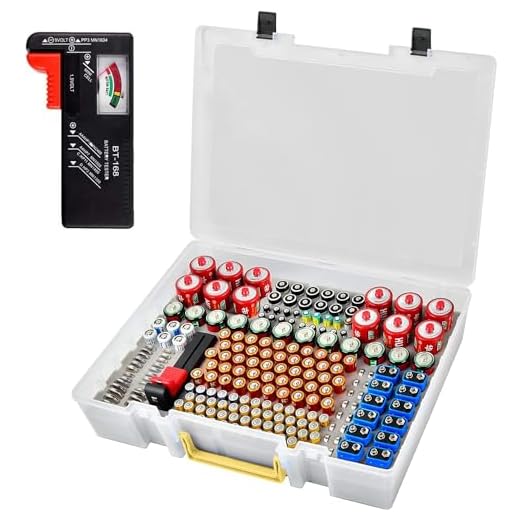Battery Organizer Holder- Batteries Storage Containers Box Case with Tester Checker BT-168. Garage Organization Holds 225 Batteries AA AAA C D Cell 9V 3V Lithium LR44 CR2 CR1632 CR2032