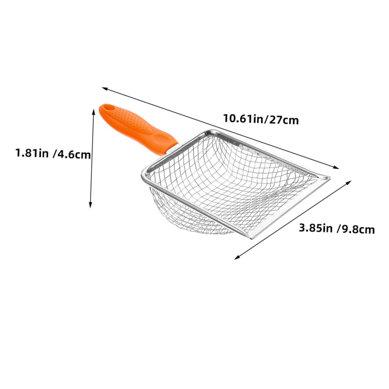 GRIRIW Cat Litter Scoop Stainless Steel Poop Sifter with Comfortable Grip Efficient Leakage Durable Litter Scooper for Easy Cleaning