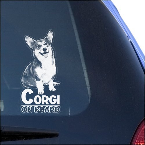 Corgi Clear Vinyl Decal Sticker for Window, Pembroke Welsh Dog Sign Art Print