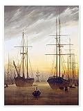 Ansicht eines Hafens Poster von Caspar David Friedrich 