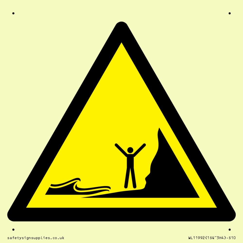 W060 Warning: Incoming tides Sign - 100x100mm - S10