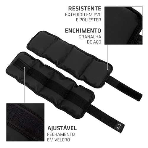 Caneleira de Peso 1kg Muvin – Tornozeleira – Ajustável – Academia – Treino – Exercício – Fitness – M