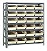 Quantum Storage Systems 1839-108IV Steel Shelving Unit with 4" Shelf Bins, 18" D x 36" W x 39" H, Ivory