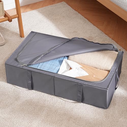 Organizador armario lavable y plegable TYEERS cajas textiles con tapa para ropa y sábanas pack de 4 4