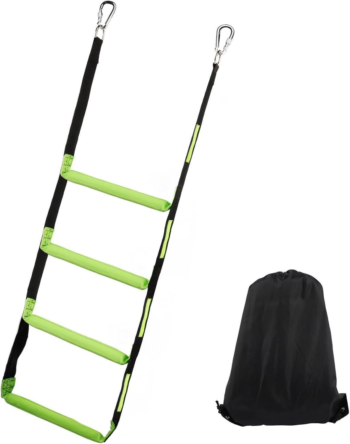 Boat Rope Ladder, Outdoor Portable Foldable Climbing Ladder 550Lbs Strength with Oxford Storage Bag for Inflatable Boats, Fishing Boats, Kayaks, Motorboats, and Canoes(Size:4-Step)