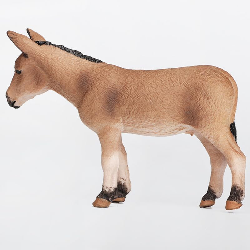 Donkey Model Toys Set of 2 Standing Farm Animal Figurines Desktop Decor Collectible Animal Toy for Kids Home Office Decoration