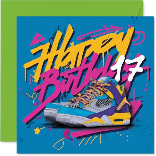 Cartes d'anniversaire 17 ans, Art graffiti rue sneaker cool