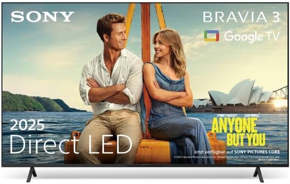Sony BRAVIA 3 - Direct LED 50 Zoll Fernseher (K50S32), X-Balanced Speaker, Dolby Vision/Atmos, IMAX Enhanced, Google TV (2025), Google Cast, Apple AirPlay 2, Eco Dashboard 2, Game Menu 2, Smart TV