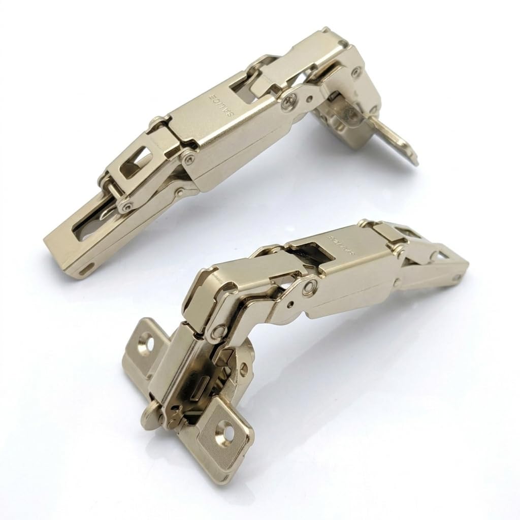 SALICE Hinges for Doors with Large Opening up to 165°, Series 200. Traditional Closure with Snap Spring. (Neck 0 for Door Hinges) (Pack of 2)