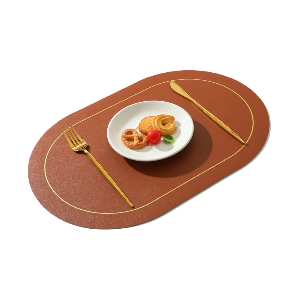 Tapis d'isolation en cuir napperon huilé contre taches et chaleur repas