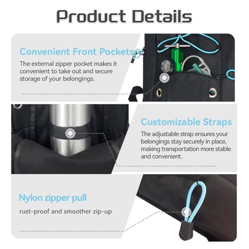 Portable Oxygen Tank Backpack for A, B(M6), C(M9), D, M2, Ml6, M7 Size Oxygen Cylinders, Durable Oxford Material with Chest Strap & Four Outlet Holes, Wheelchair Bag for Travel, Storage & Carry - Image 7
