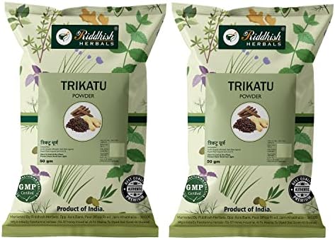 Trikatu Churna Powder - Blend of Three Ayurvedic Herbs - Ayurvedic Medicine to Improve Immunity, Bloating & Gas Relief, Digestion Support - Digestive Health Supplement Health Care