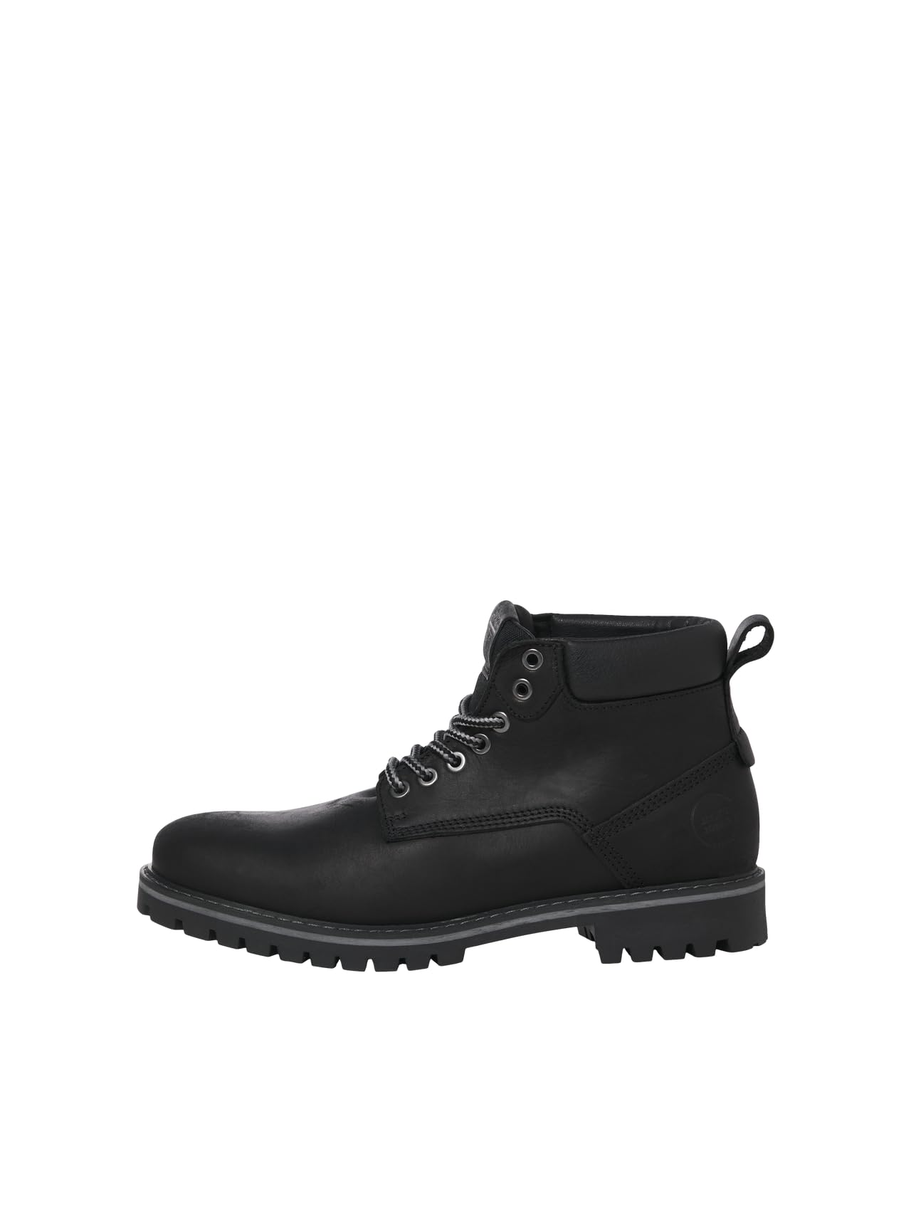 JACK & JONES Men's Jfwqueensway Leather Boot Sn Lace-Up Ankle Boots, charcoal, 9 UK