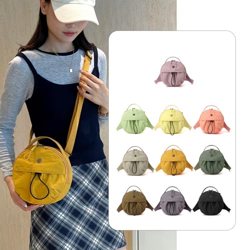 Crossbody Bags Women Nylon Casual Shoulder Bags Canvas Handbags Round Wallets Adjustable Strap Travel Backpacks Drawstring2