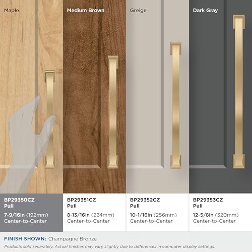 Image of Amerock Candler 7-9 /16 inch (192mm) Center-to-Center Champagne Bronze Cabinet Pull, BP29350CZ