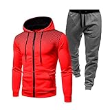 shangjia 2 piezas de chándal de manga larga para hombre, chándal de jogging para hombre con capucha con cremallera, ropa deportiva para hombre para otoño invierno