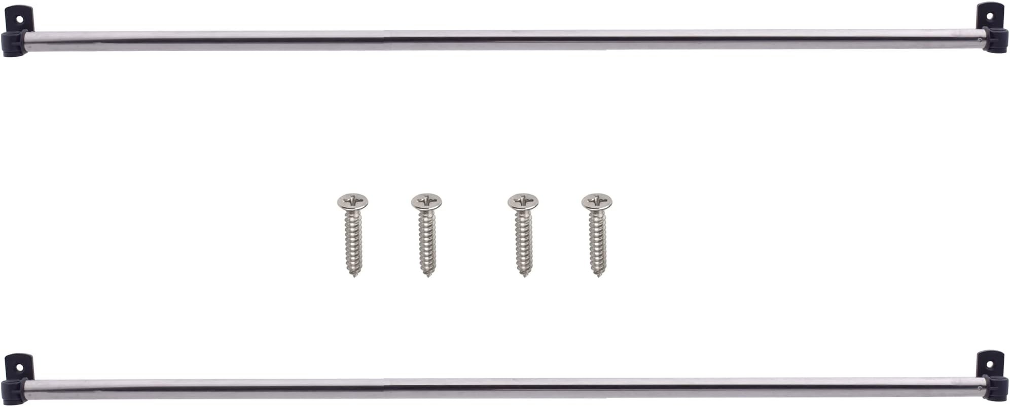 YYST Type A 16" to 39.5" Swivel End Window Curtain Sash Rod for Top & Bottom Doors & Sidelights Petite Café Sidelight Rods W Screws (Black-2)