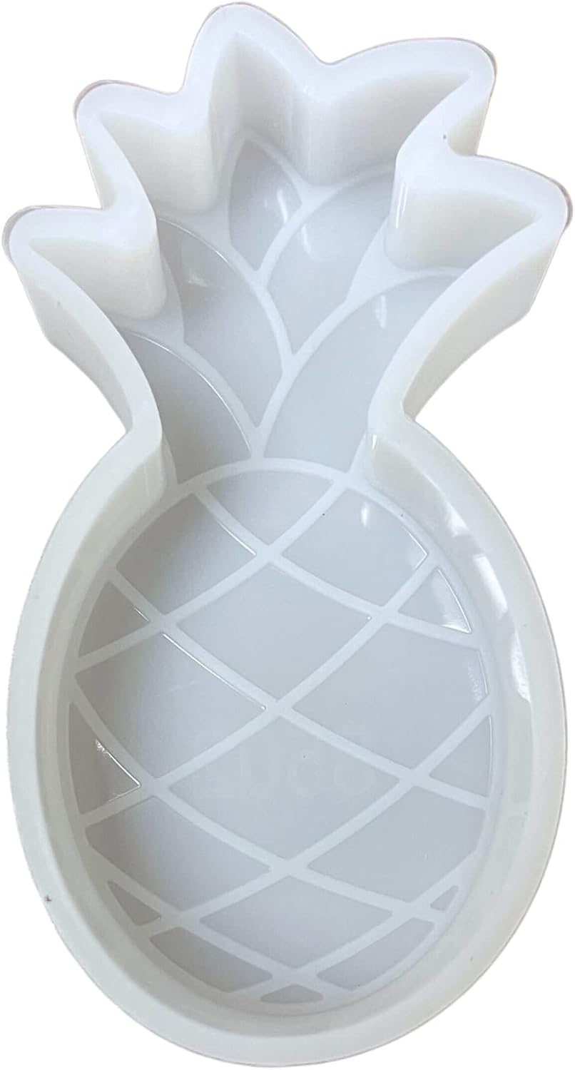 Pineapple Car Freshie Silicone Mold | 4.25 x 2 x 0.8” inches Fruit Summer Tropical Molds with Lines Leaves for Scented Aroma Beads Car Candle, Soap, Resin, Oven Safe Bake Up to 450 F