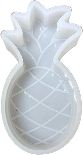 Molde de silicona Freshie de piña para automóvil, 4.25 x 2 x 0.8 pulgadas, moldes tropicales de frutas y verano con líneas y hojas para perlas