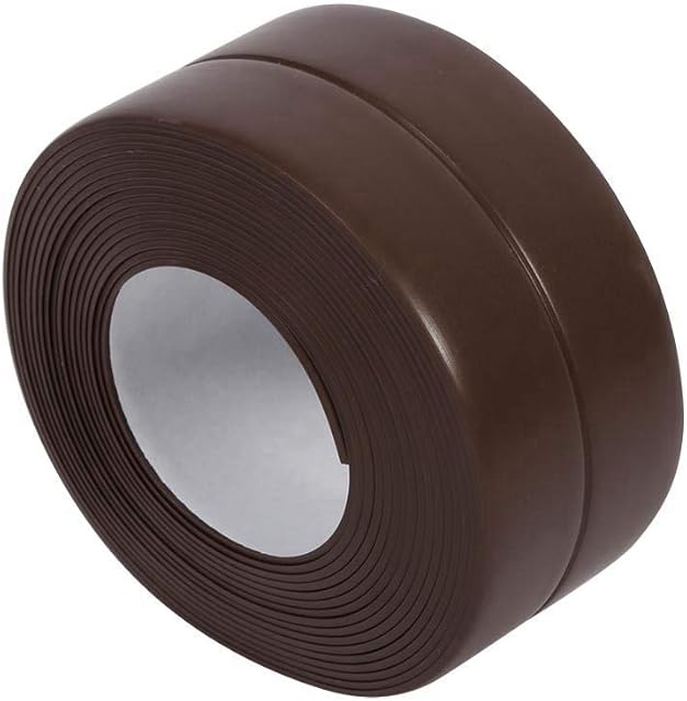3.2M Sealing Strip, Self Adhesive Kitchen Bathroom Sealant Tape Moisture Proof Mildew Proof Bath and Wall Sink Basin Edge Trim Sealer Strip (38mm*3.2M-Brown)