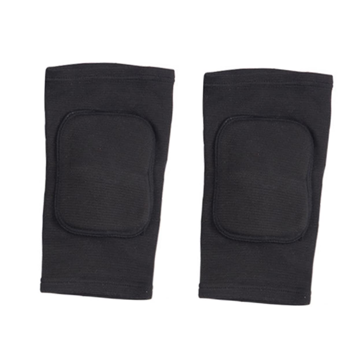 PACKOVE 2pcs Thick Sponge Knee Pads Black Exercise Support for Fitness Training Gym Safety Protection for Basketball Football Volleyball Running Weight Lifting