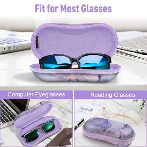Image of FINTIE Sunglasses Case, Hard EVA Shell Shockproof Sport Glasses Case with Metal Carabiner Travel Zipper Eyeglasses Holder