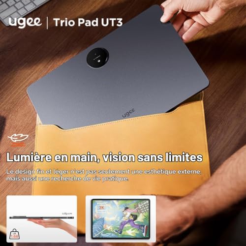 Ugee UT3 Trio Pad, Tablette Polyvalente Autonome sans Ordinateur, Grand Ecran de 14,25 Pouces et Finition NanoMatte, U-Pencil et Smart Folio Inclus dans l'emballage – vue 6