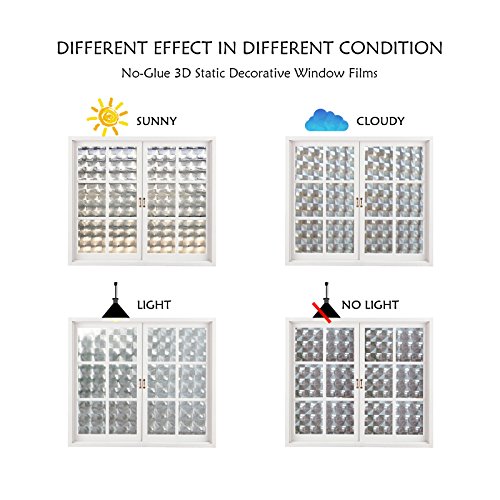 Cottoncolors Brand Window Film 3D Static Decoration Self Adhesive For Uv Blocking Heat Control Privacy Glass Stickers,35.4X78.7 Inches #TOP2