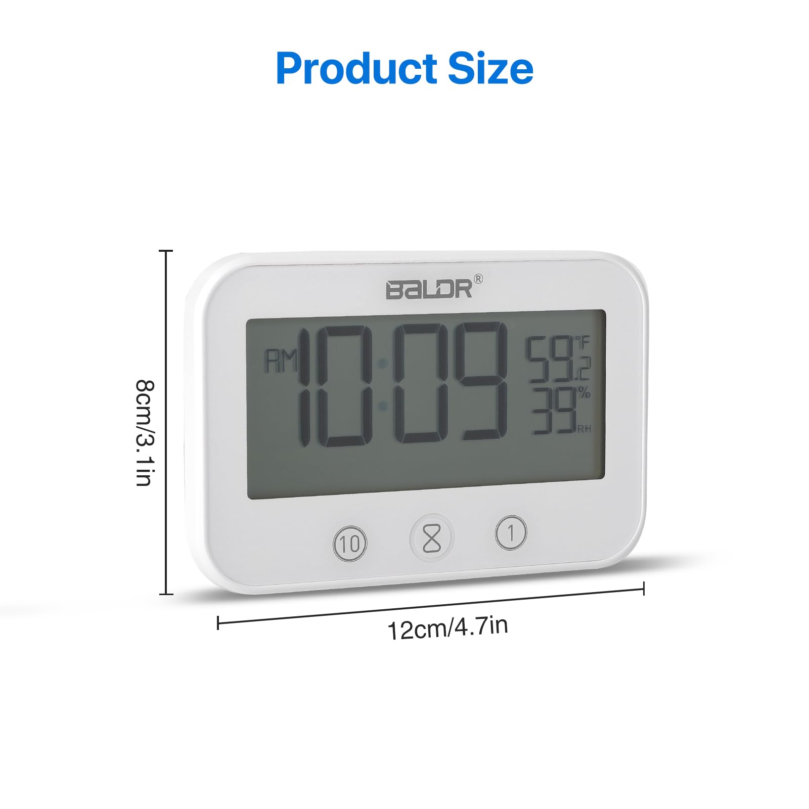 Orologio Da Bagno, Orologio Digitale Lcd per Doccia Impermeabile Occia Orologio Allarme Con Umidità Temperatura, Timer Doccia Timer per Il Conto Alla Rovescia Utilizzato in Bagni E Cucine
