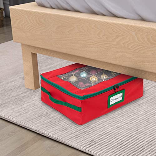 Holdn’ Storage Underbed Christmas Ornament Storage Container Box With Dividers – Convenient Durable 2 Individual Removable Trays Fits Up To 48 - 3” Ornaments. #TOP6