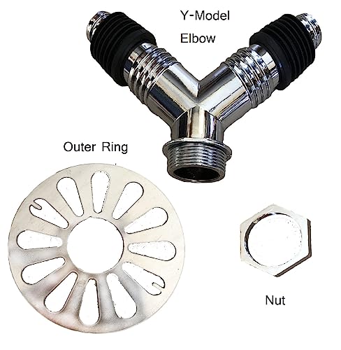 Image of Bathroom Floor Drain Connector | Water Drain Anti Core Overflow Elbow Outlet Pipe Connector for Washing Machine | Backflow Preventer Drainer (Y-Shape Ring)